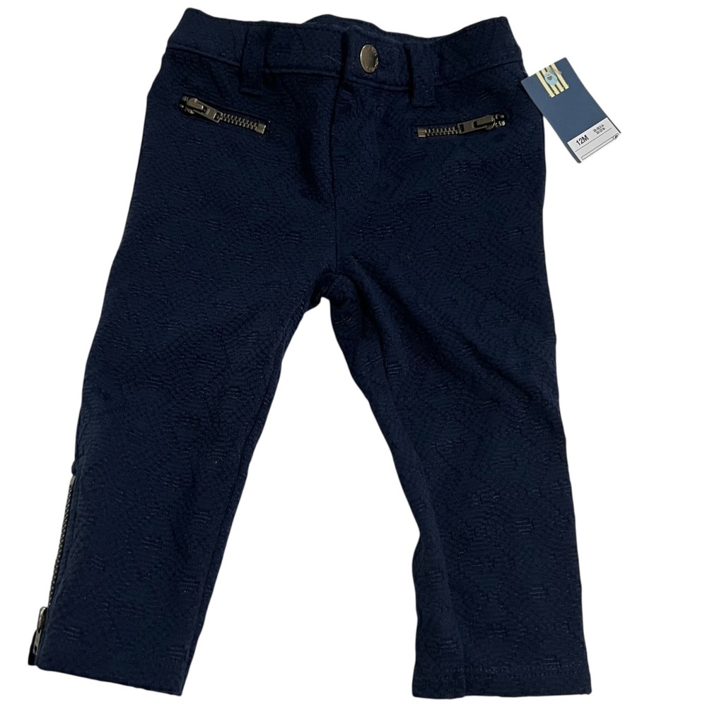 GenuineKids from OshKosh‎ Navy Textured Leggings Baby Size 12 months Lacy New